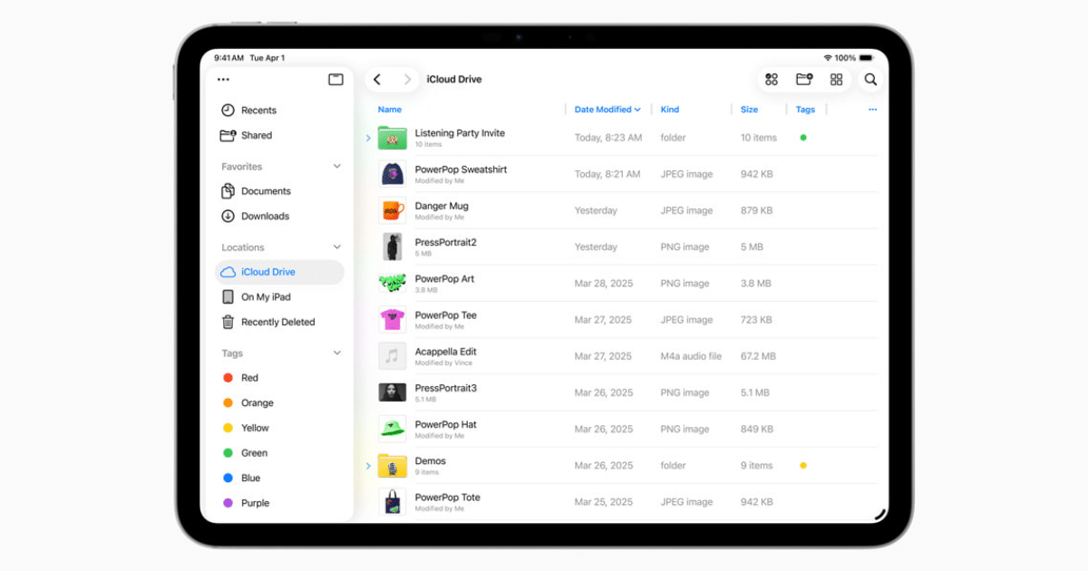 iPados 26, Files uygulamasını nihayet yeniden düzenlenebilir sütunlar ve klasör özelleştirmesiyle kullanılabilir hale getirir